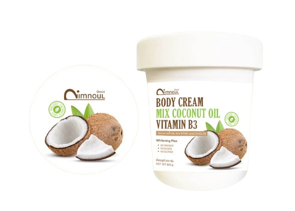 บอดี้ ครีม โคโค่นัท ออยล์ + วิตามิน อี 800 กรัม